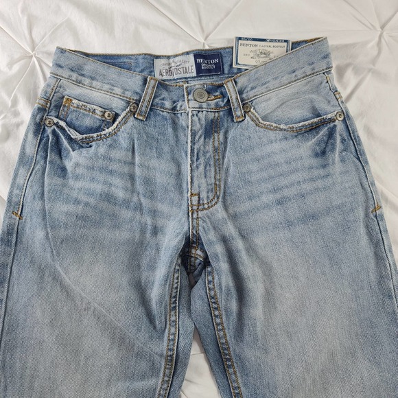Aeropostale Jeans NOS Y2K Denim Mens 27/28 Distressed Benton Bootcut Light - Picture 4 of 15
